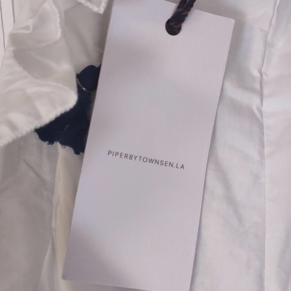 Piper By Townsen Beaded Ruffle Tunic Dress XS White - Picture 6 of 9